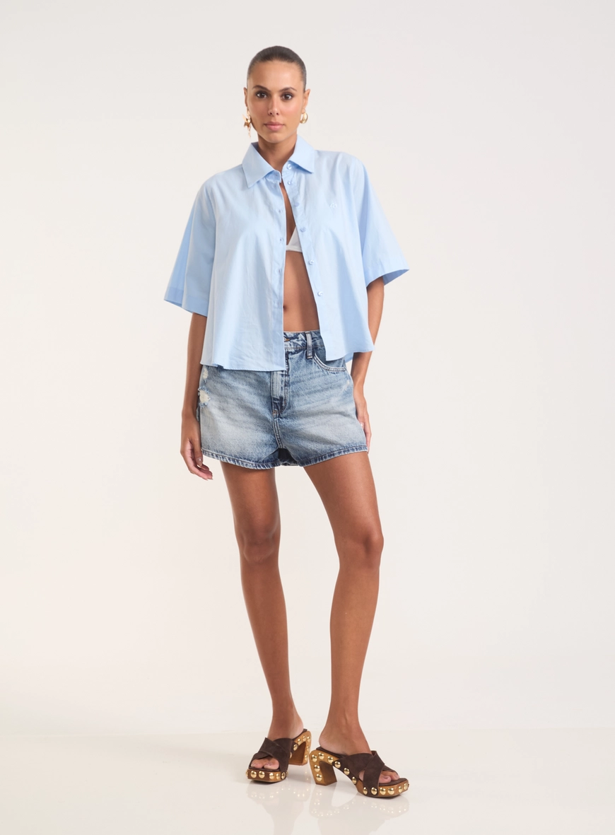 Short Jeans Curto Estonado - Júlia