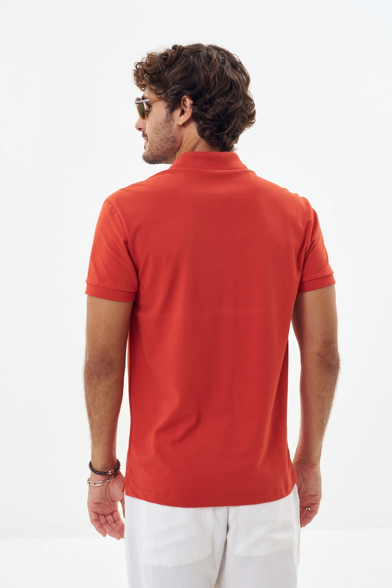 Polo Masculina Com Botões Vermelho 2