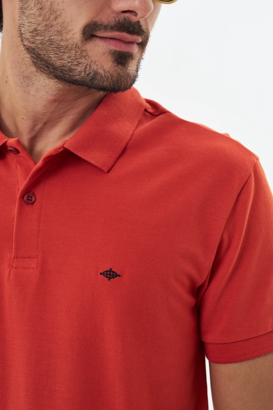 Polo Masculina Com Botões Vermelho 3