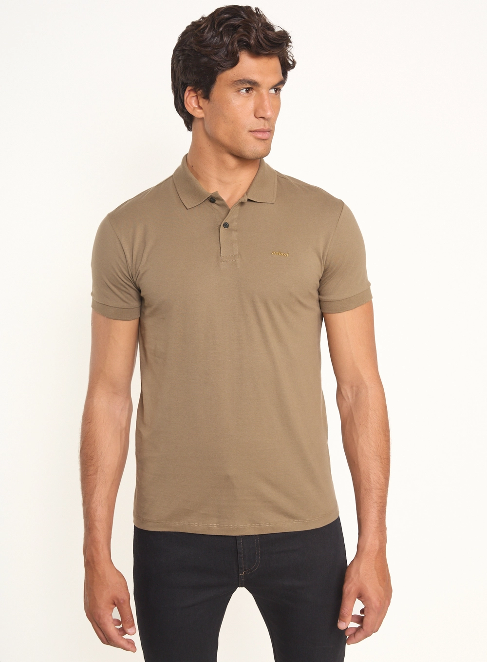 Polo Masculina Básica Com Logo Bordado Verde Biosphere