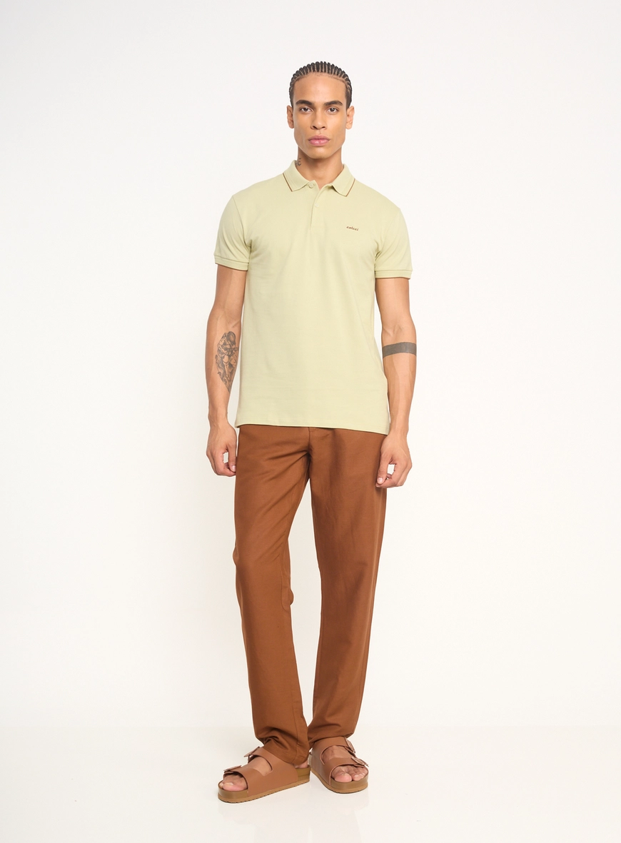 Polo Masculina Com Frisos Contrastantes