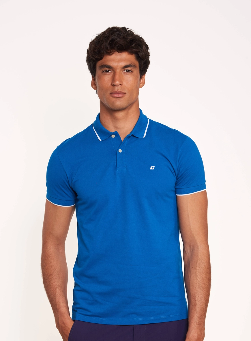 Polo Masculina Com Frisos Contrastantes