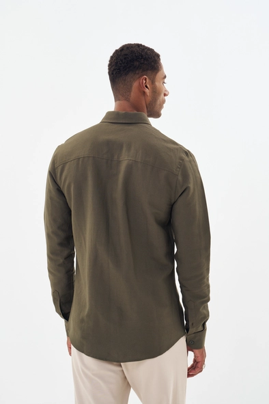 Camisa Masculina Manga Longa Com Botões