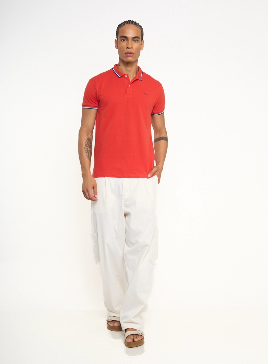 Polo Masculina Com Frisos Contrastantes