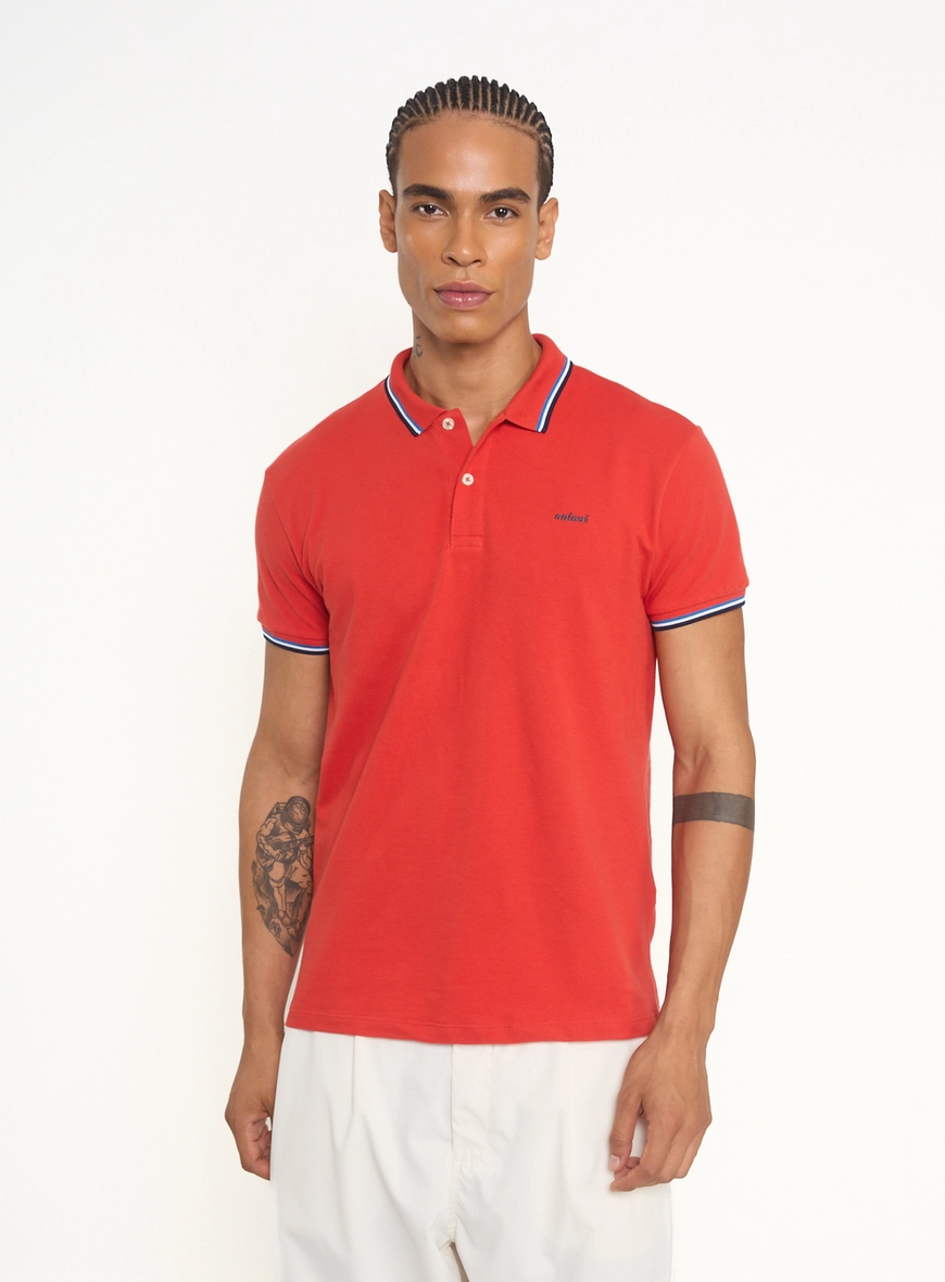 Polo Masculina Com Frisos Contrastantes