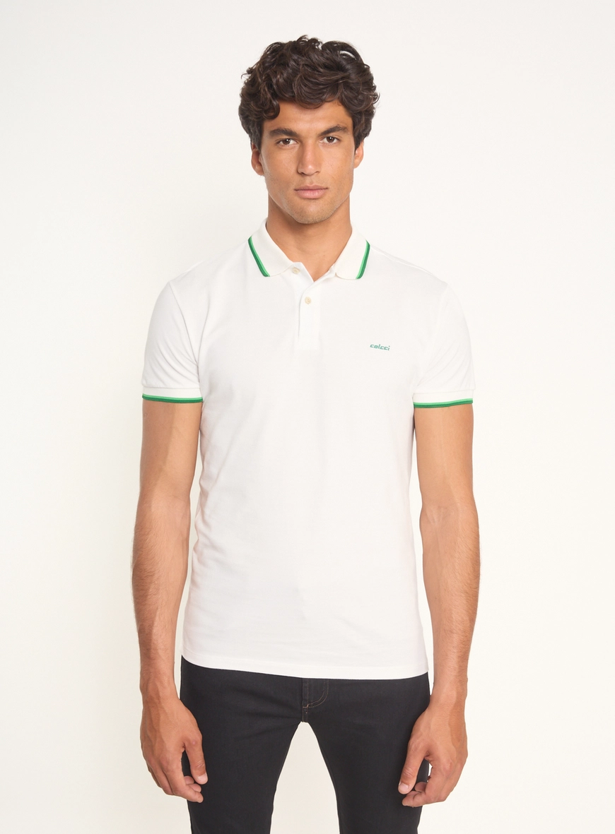 Polo Masculina Com Frisos Contrastantes