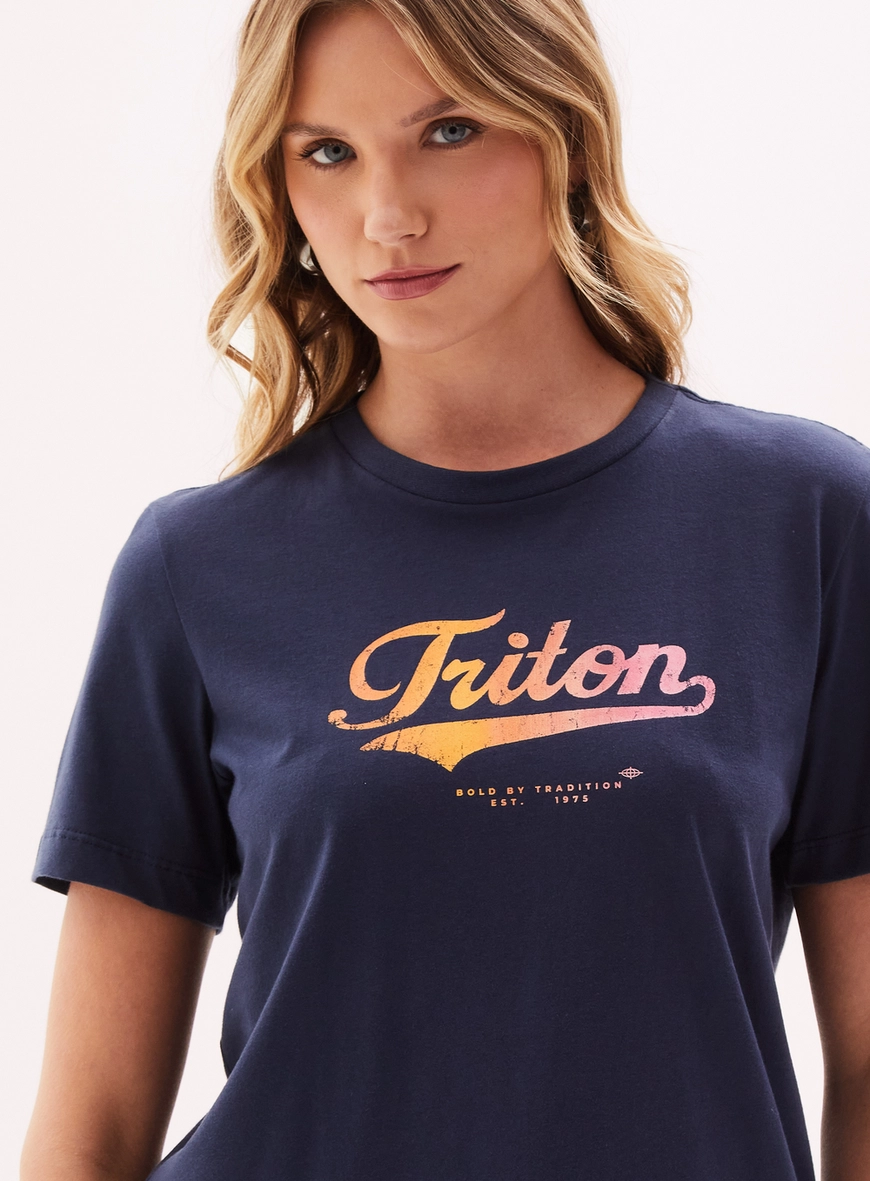 Camiseta Feminina Com Estampa Azul 3