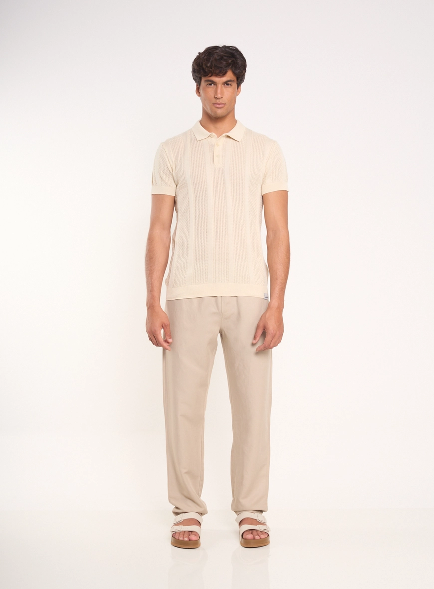 Polo Masculina Com Textura Em Relevo