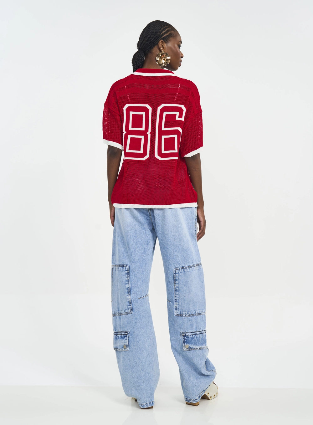 Polo Com Estampa E Detalhes Contrastantes Vermelho