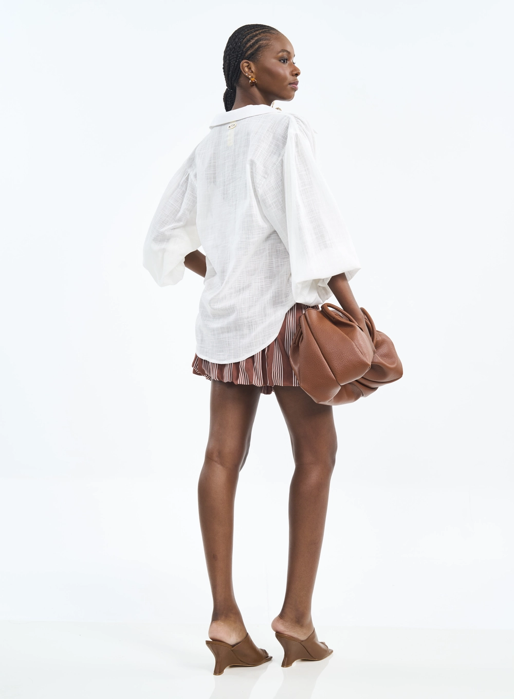 Camisa Feminina Com Botões E Franzidos Off Shell