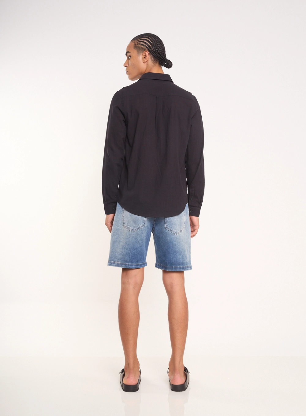 Camisa Masculina Manga Longa Preto
