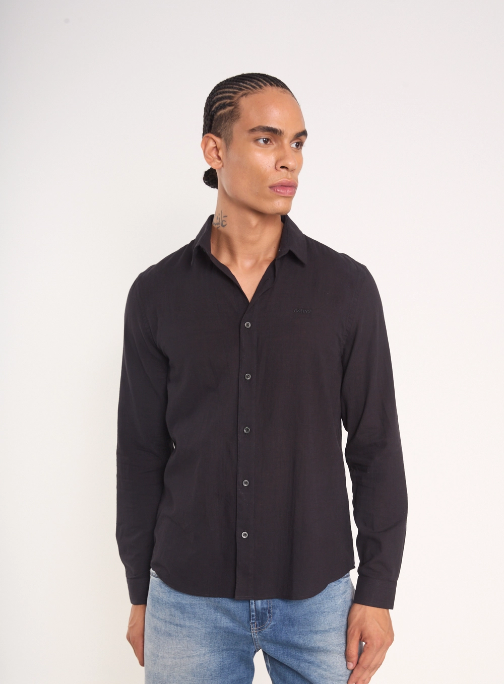 Camisa Masculina Manga Longa Preto