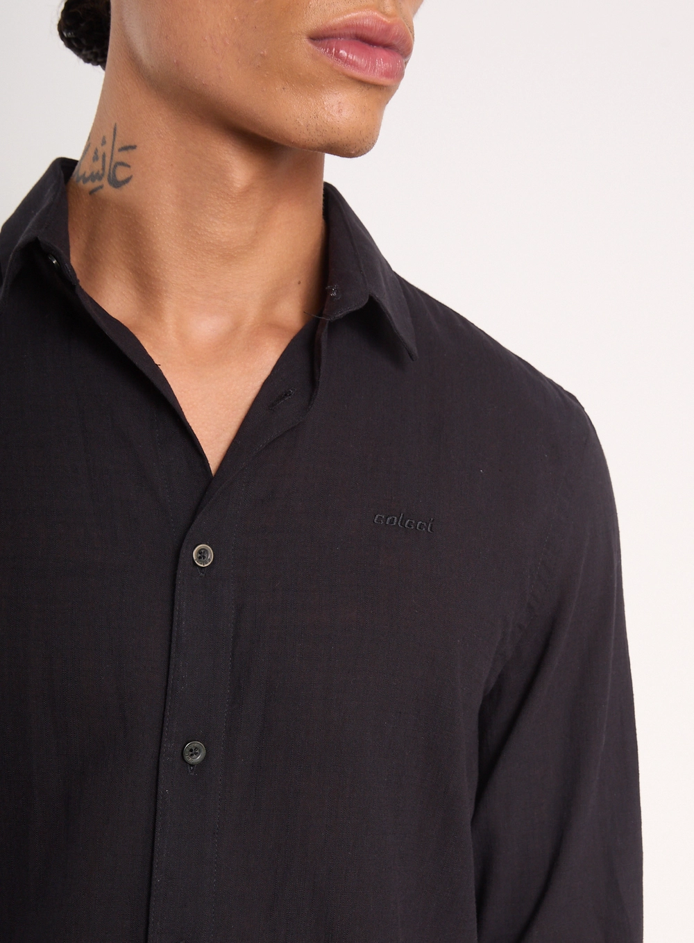 Camisa Masculina Manga Longa Preto