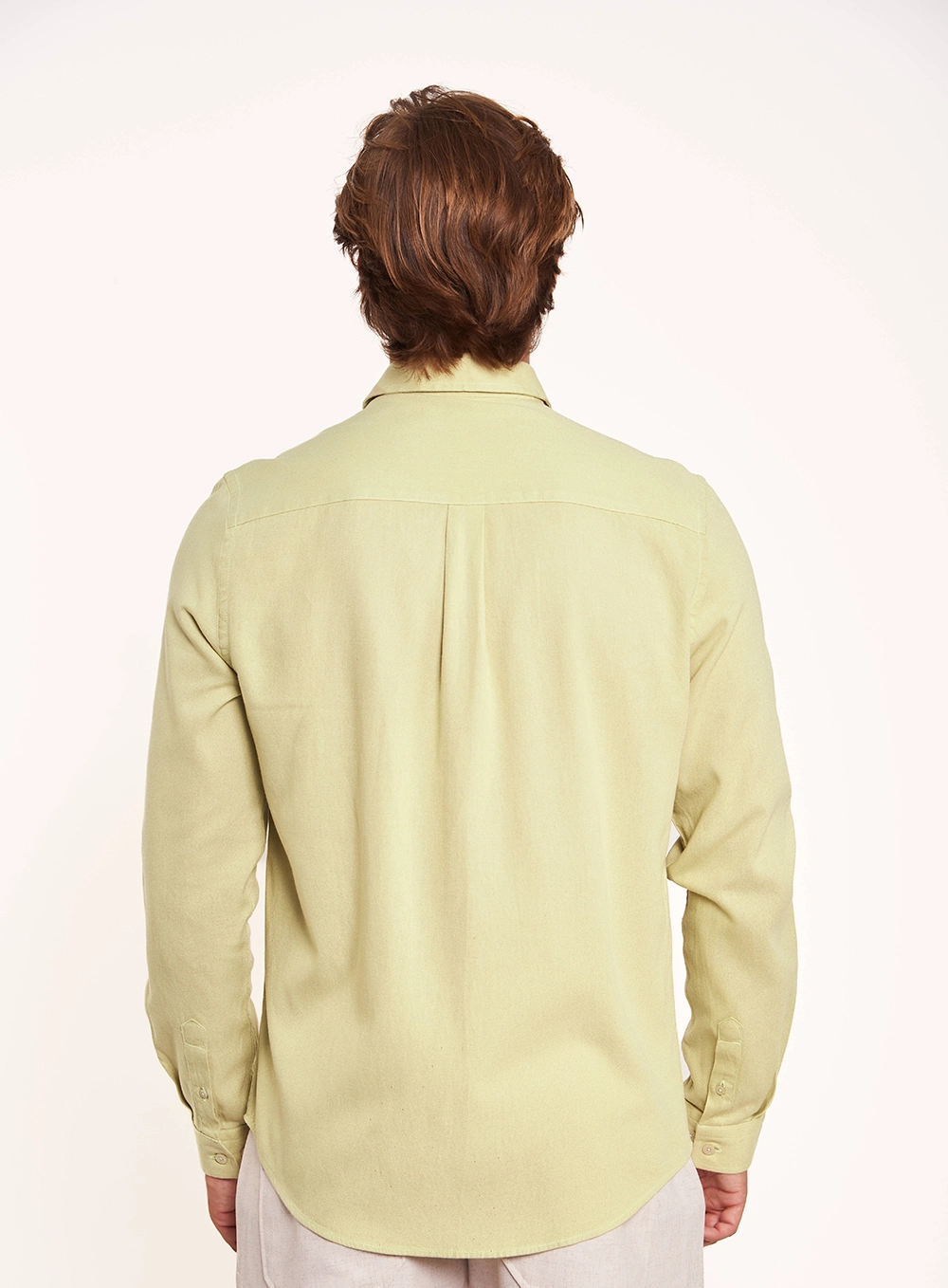 Camisa Masculina Relax Manga Longa Bege