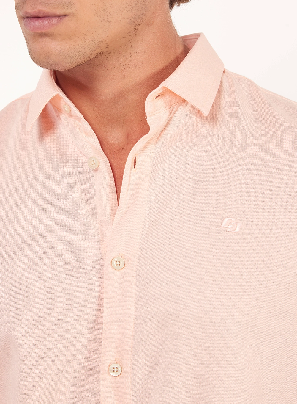 Camisa Masculina Relax Manga Longa Rosa