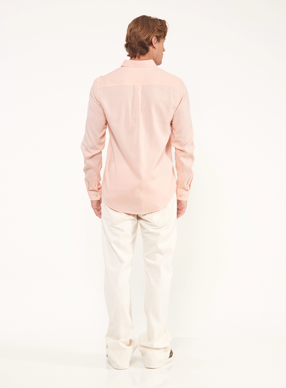 Camisa Masculina Relax Manga Longa Rosa
