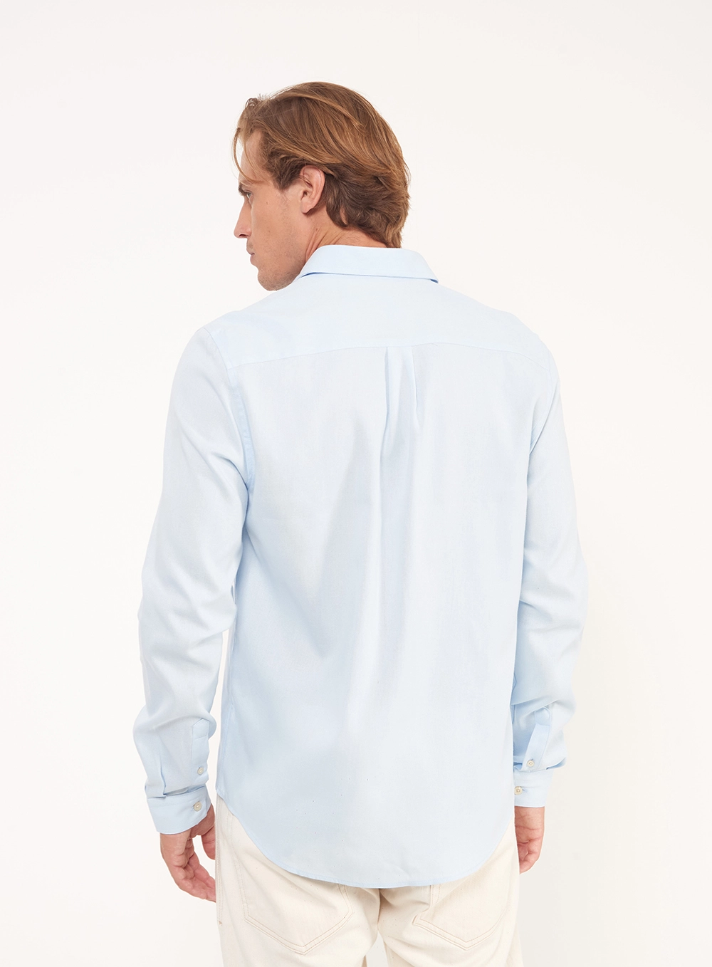 Camisa Masculina Relax Manga Longa Azul