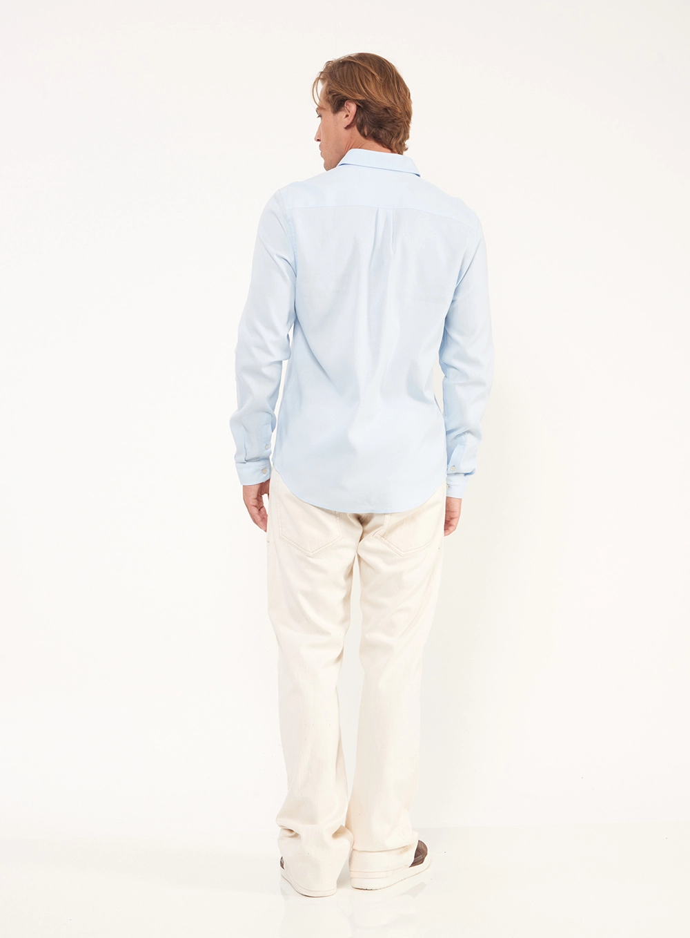 Camisa Masculina Relax Manga Longa Azul