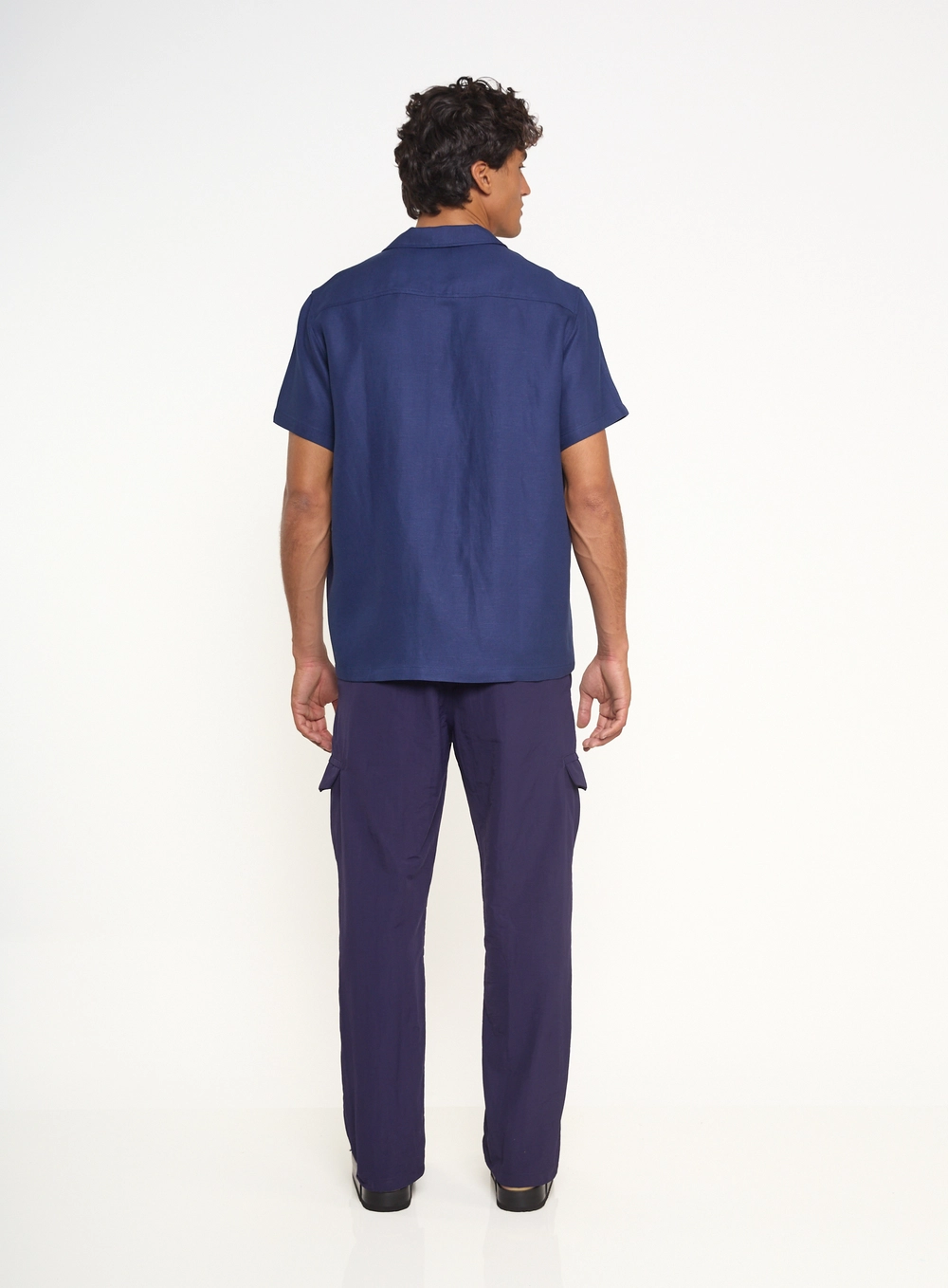 Camisa Masculina Box Manga Curta Azul