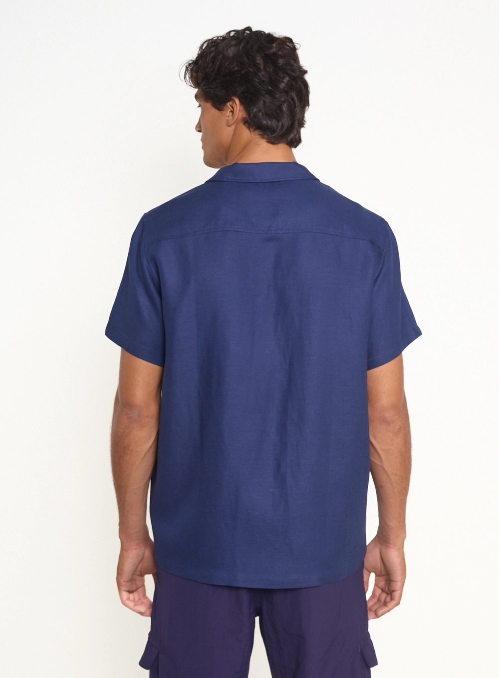 Camisa Masculina Box Manga Curta Azul