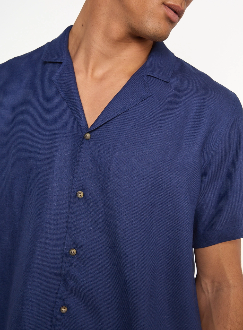Camisa Masculina Box Manga Curta Azul