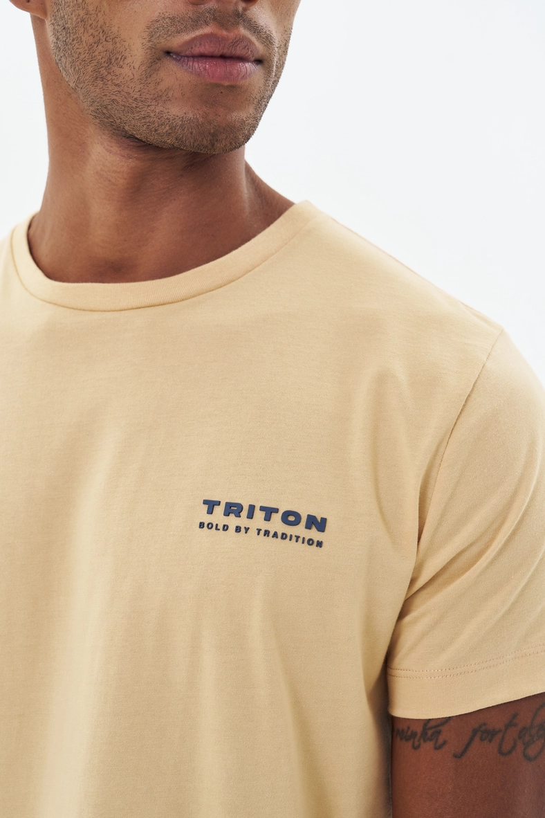 Camiseta Masculina Com Detalhes Bege 3