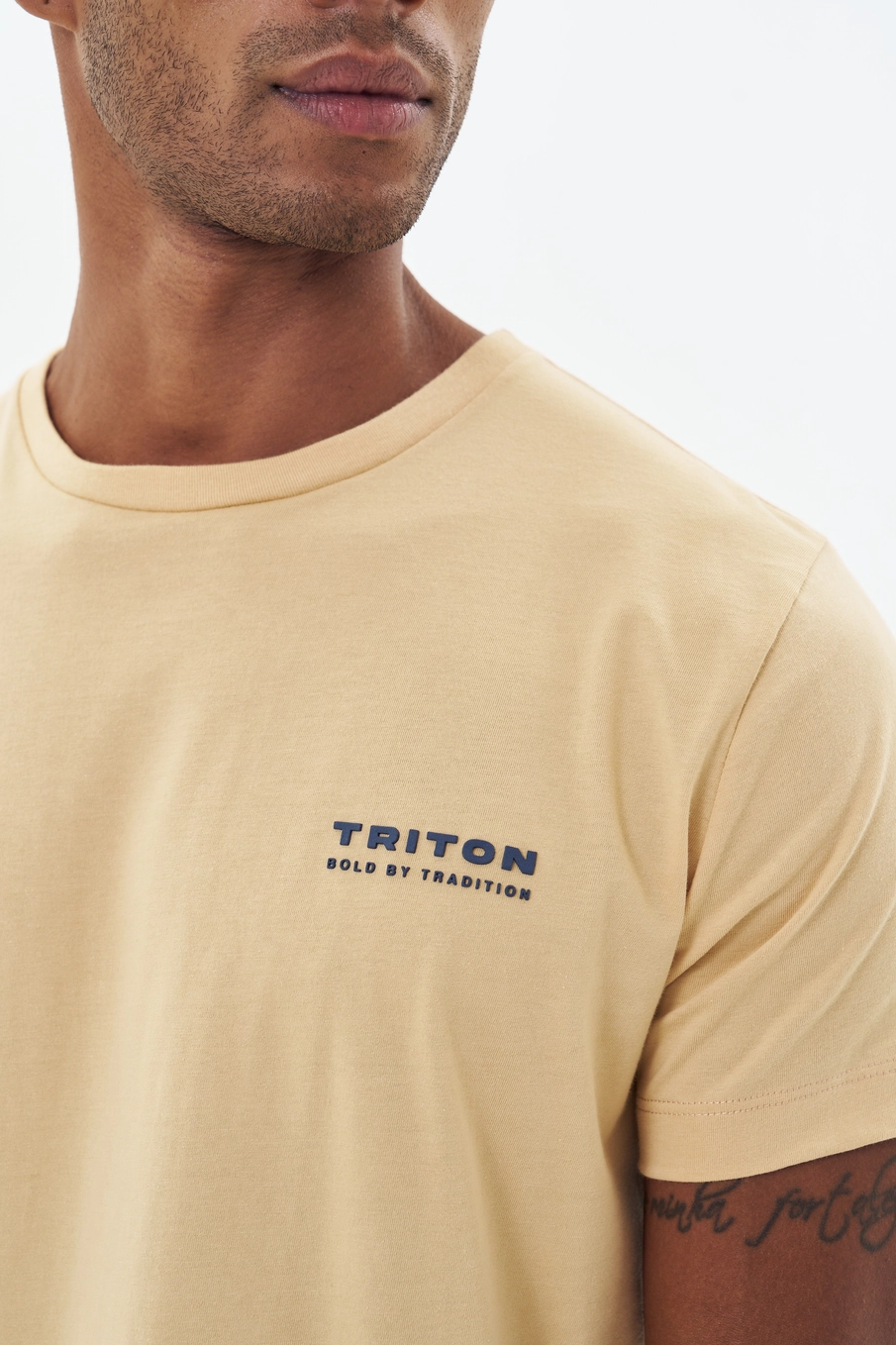 Camiseta Masculina Com Detalhes Bege 3