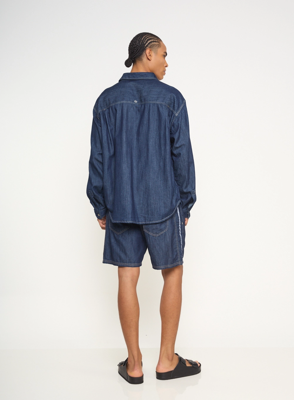 Camisa Masculina Com Bolso Oversized Índigo