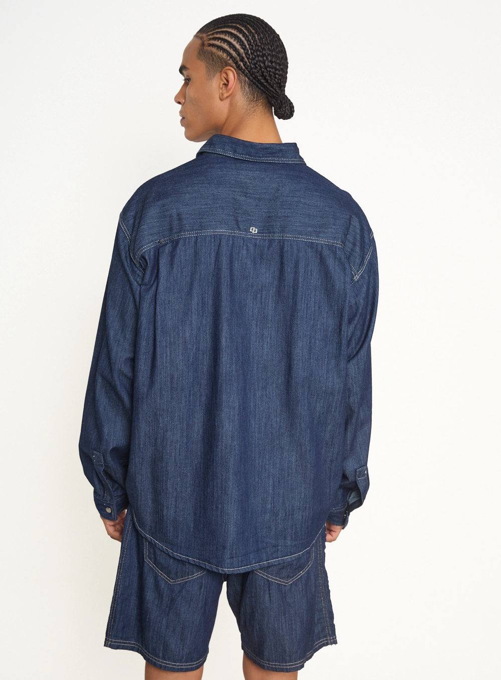 Camisa Masculina Com Bolso Oversized Índigo