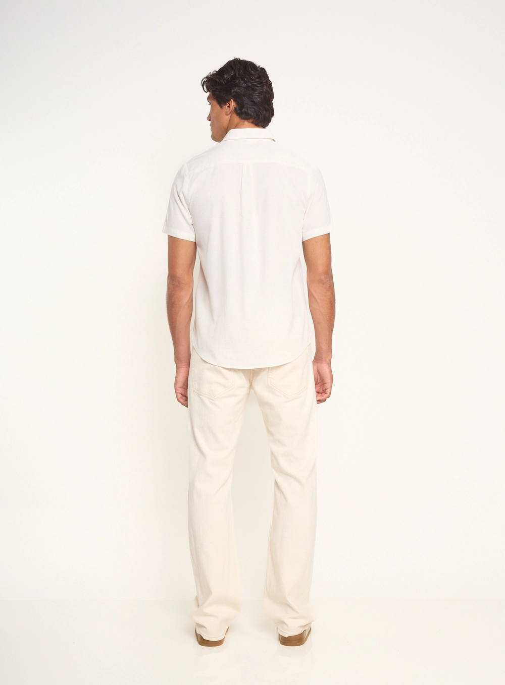 Camisa Masculina Manga Curta Com Botões Off Shell