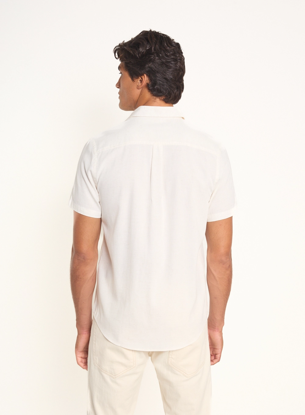 Camisa Masculina Manga Curta Com Botões Off Shell