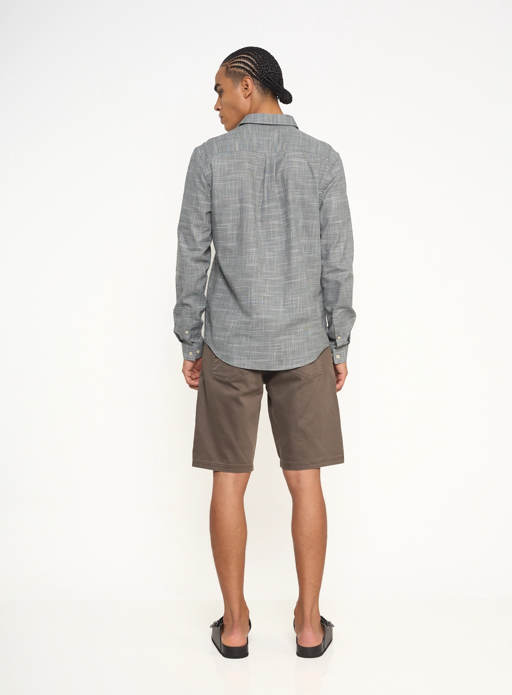 Camisa Masculina Com Botões E Textura Estampados
