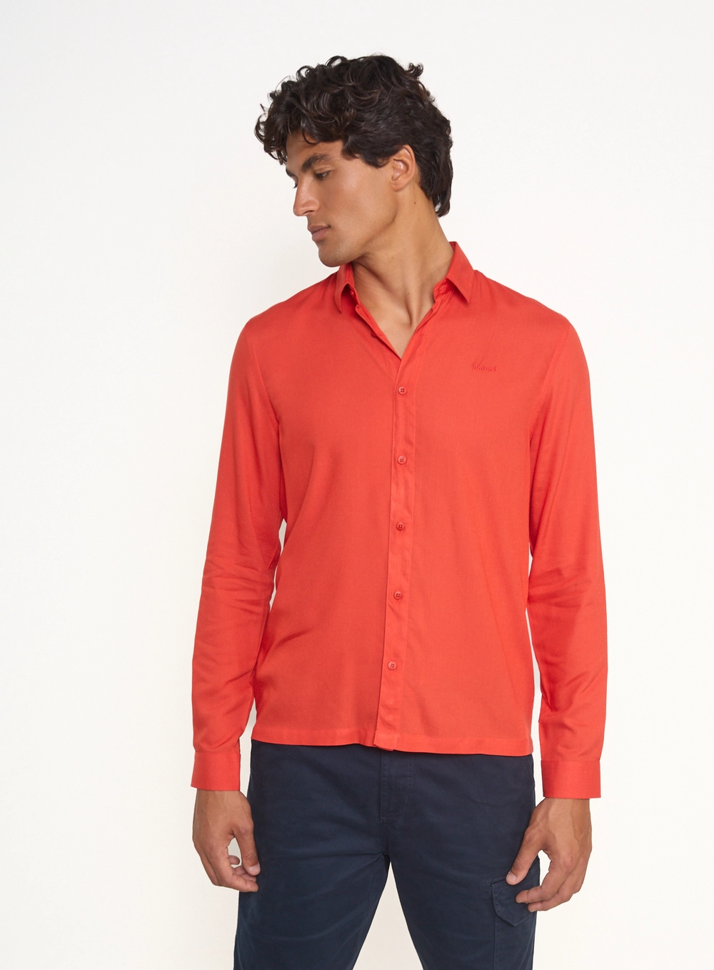 Camisa Masculina Relax Manga Longa Vermelho