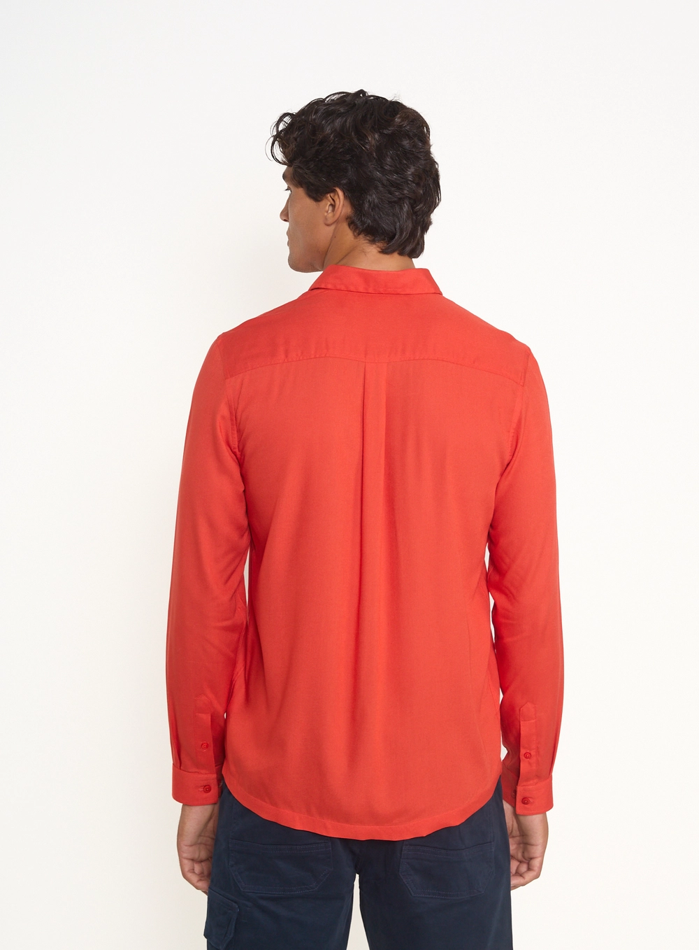 Camisa Masculina Relax Manga Longa Vermelho