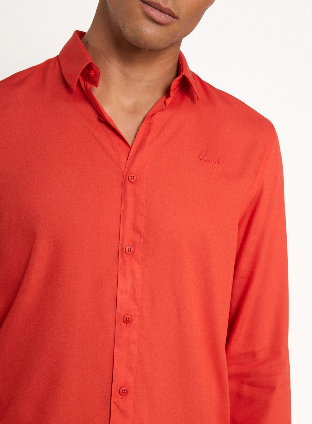 Camisa Masculina Relax Manga Longa Vermelho