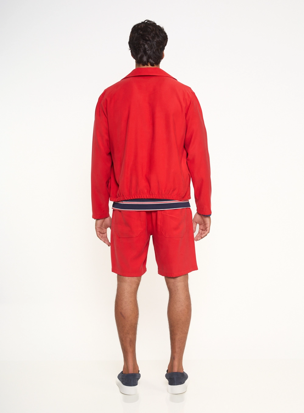 Jaqueta Masculina Com Botões E Gola Lapela Vermelho