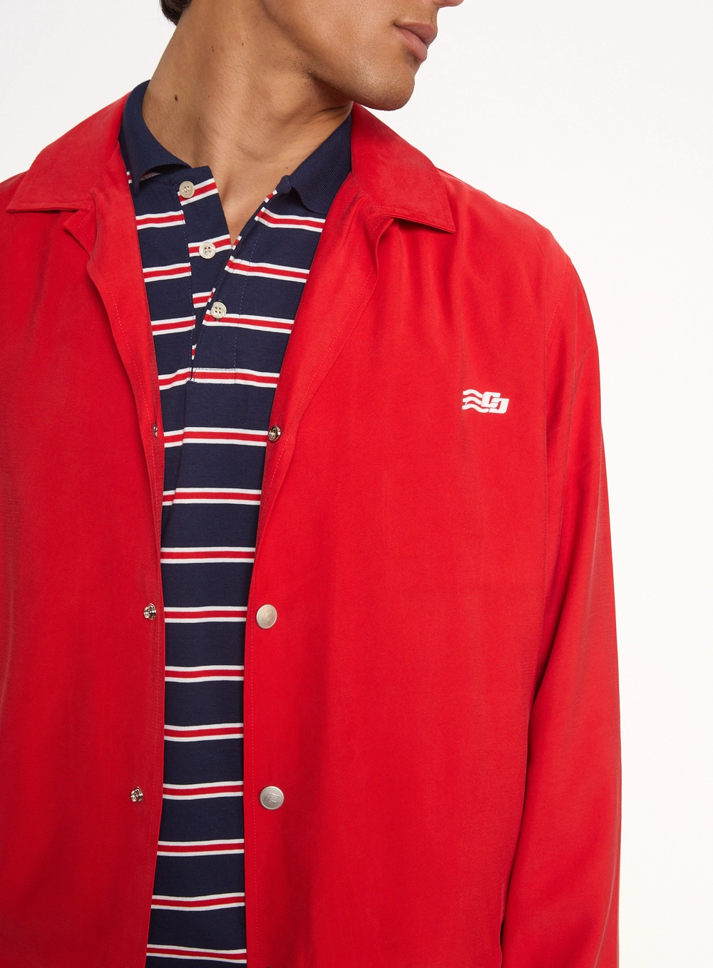 Jaqueta Masculina Com Botões E Gola Lapela Vermelho