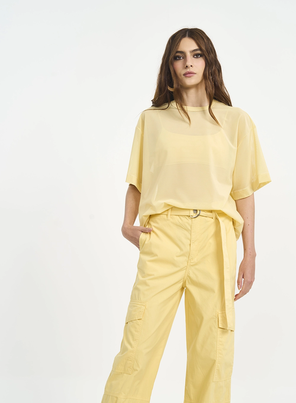 Camiseta Feminina Tule Oversized Amarelo