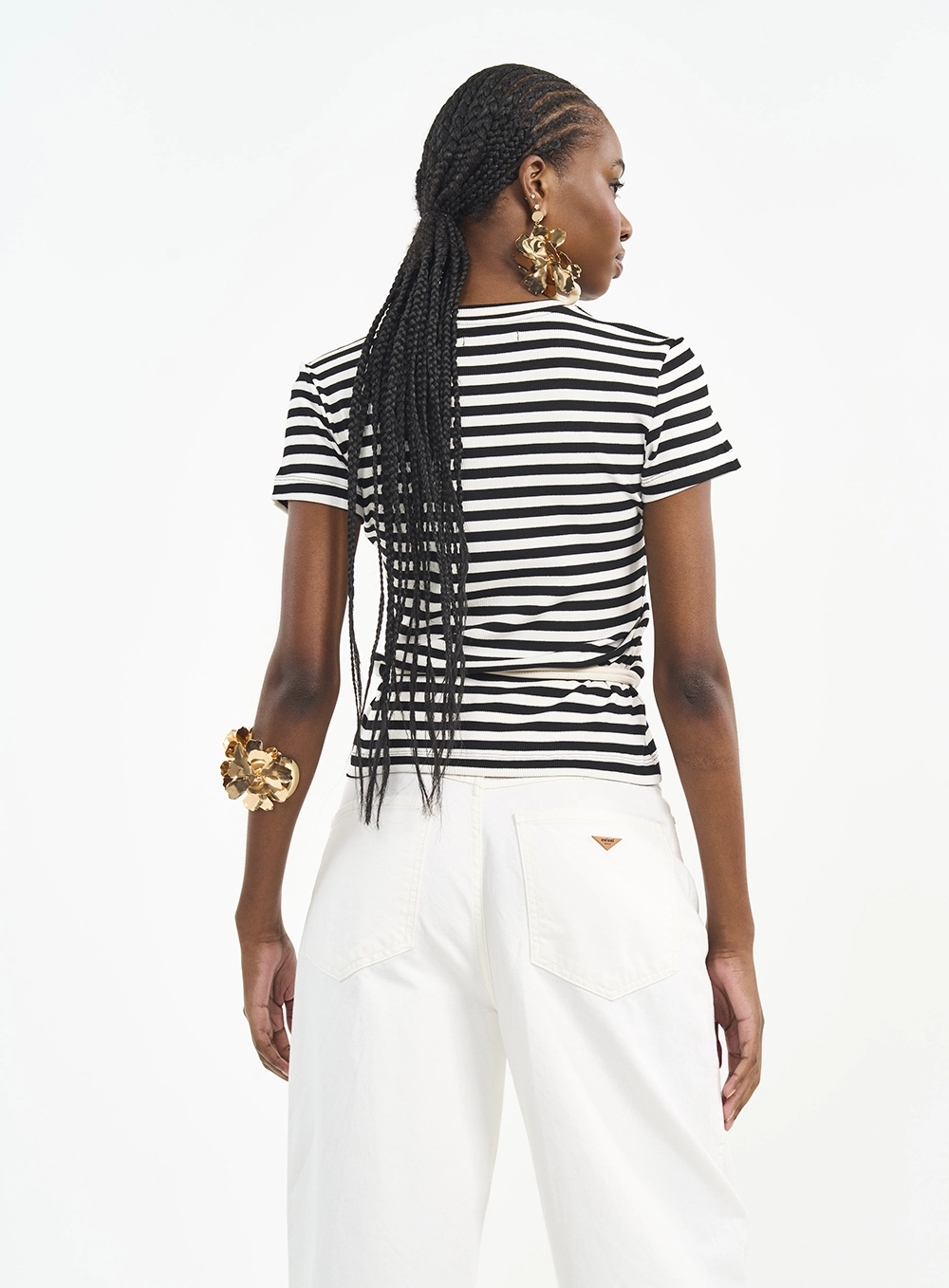 Camiseta Feminina Small Listrada Estampados