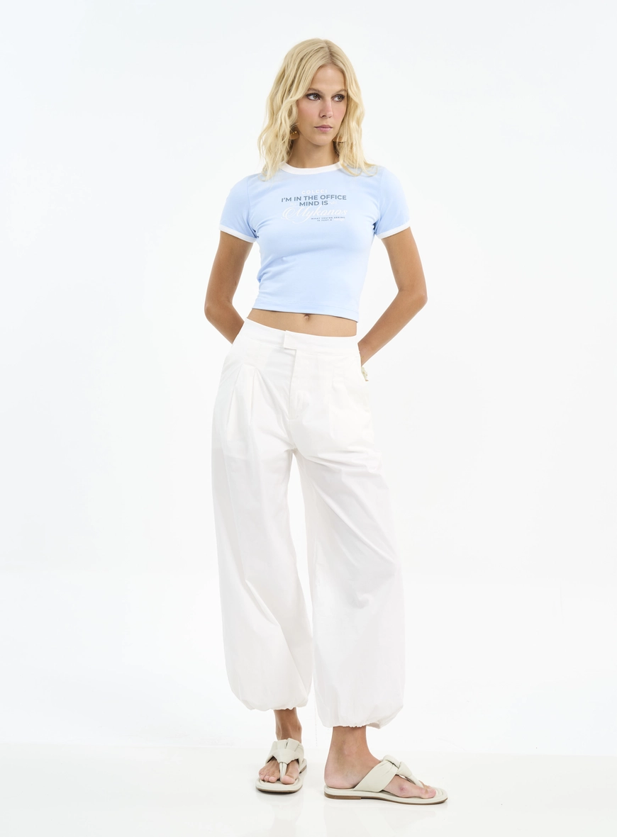 Camiseta Cropped Com Escrita