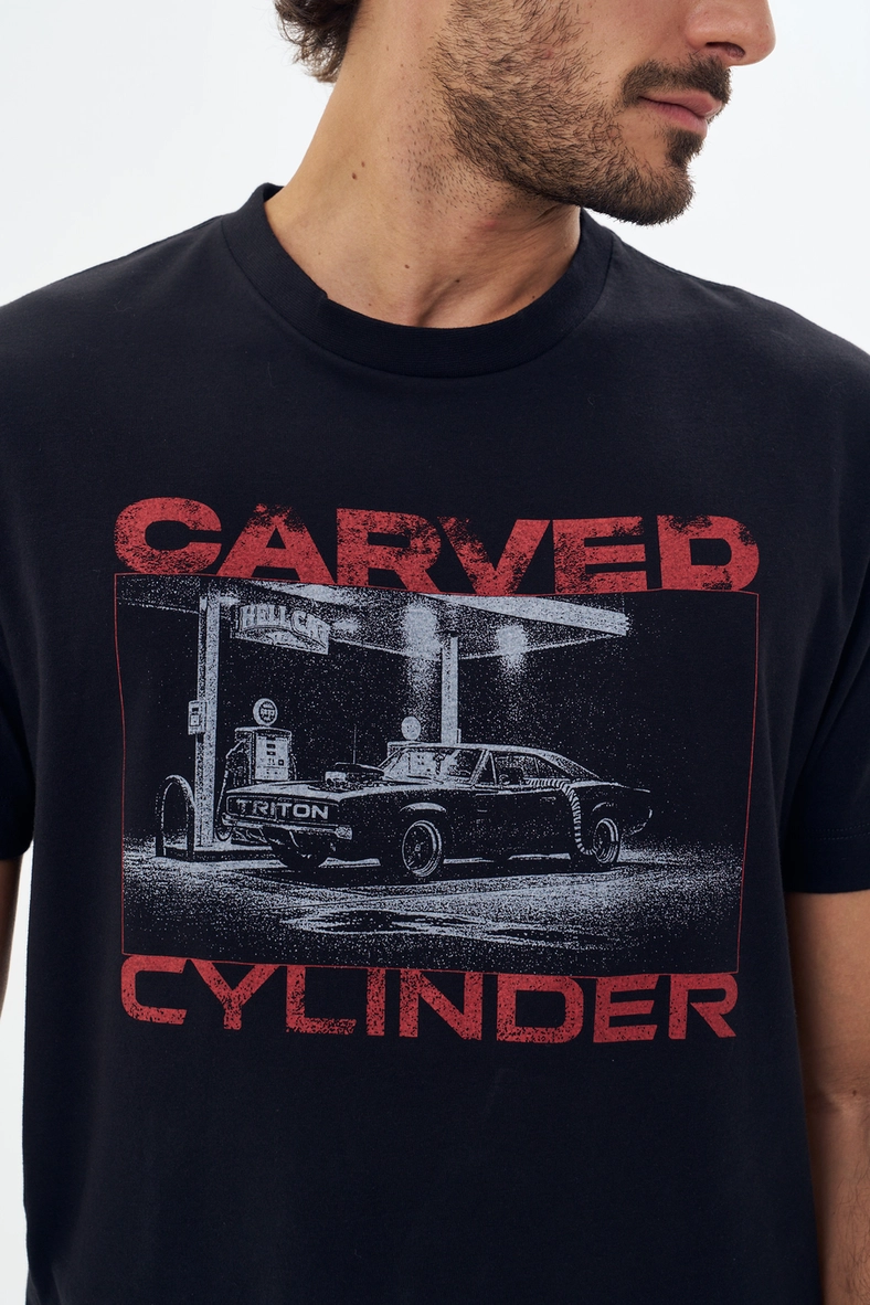 Camiseta Masculina Com Estampa Frontal Preto 3