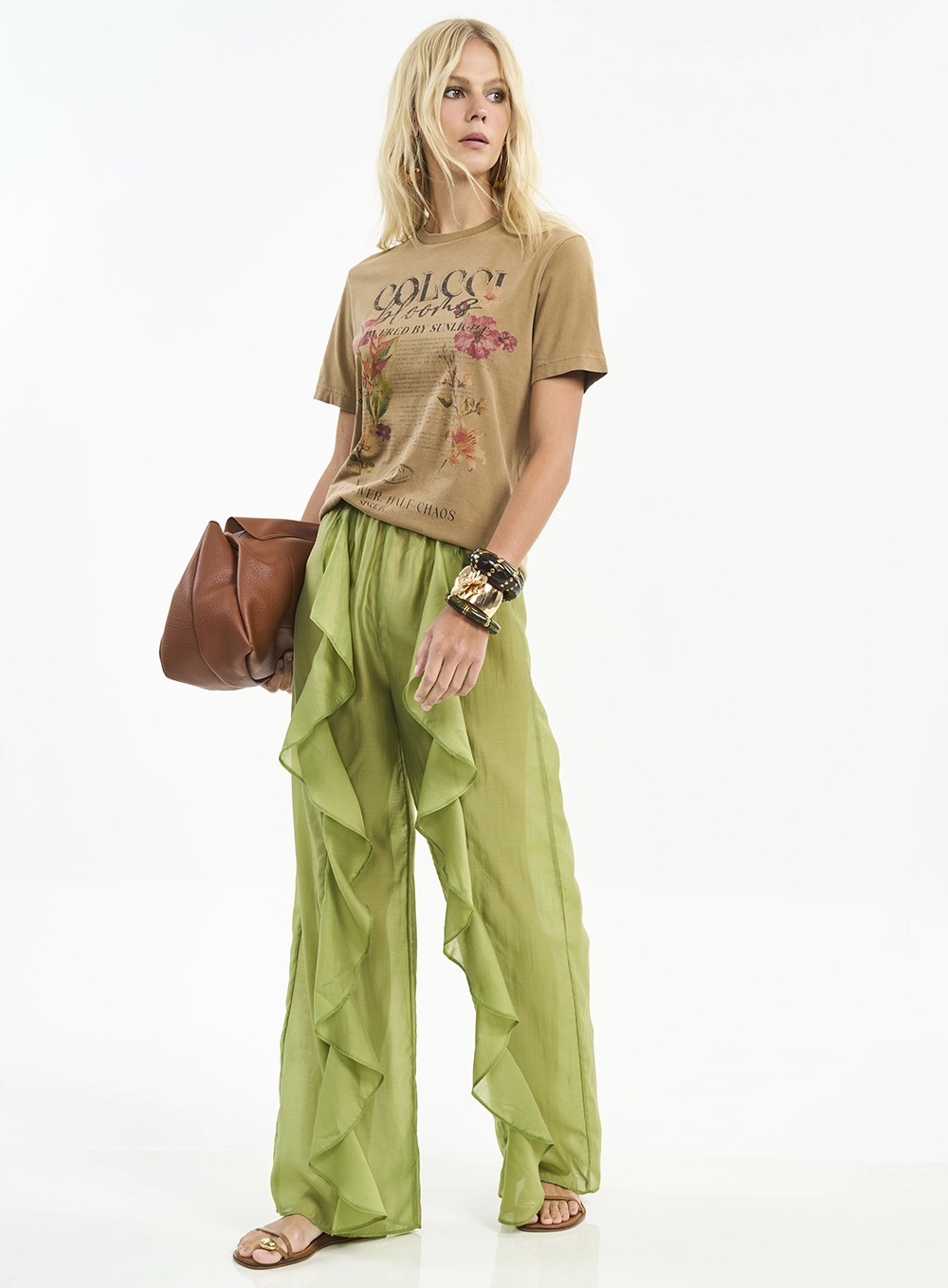 Camiseta Feminina Boy Estampada Marrom