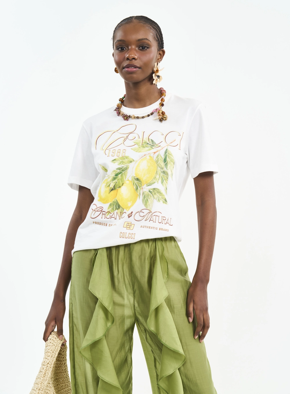 Camiseta Com Estampa Lemons Organic Off Shell