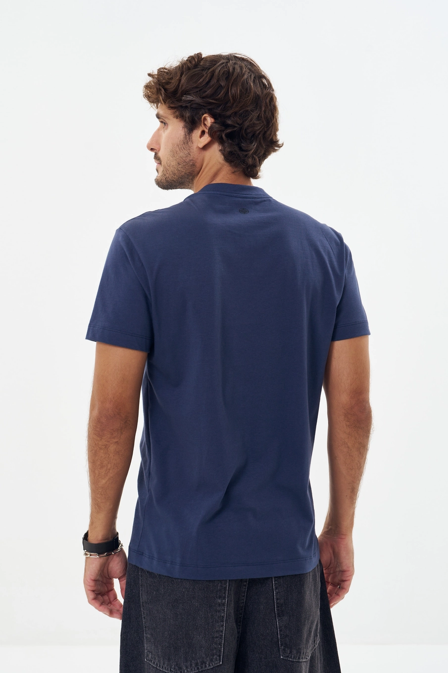 Camiseta Masculina Com Estampa Frontal Azul 4