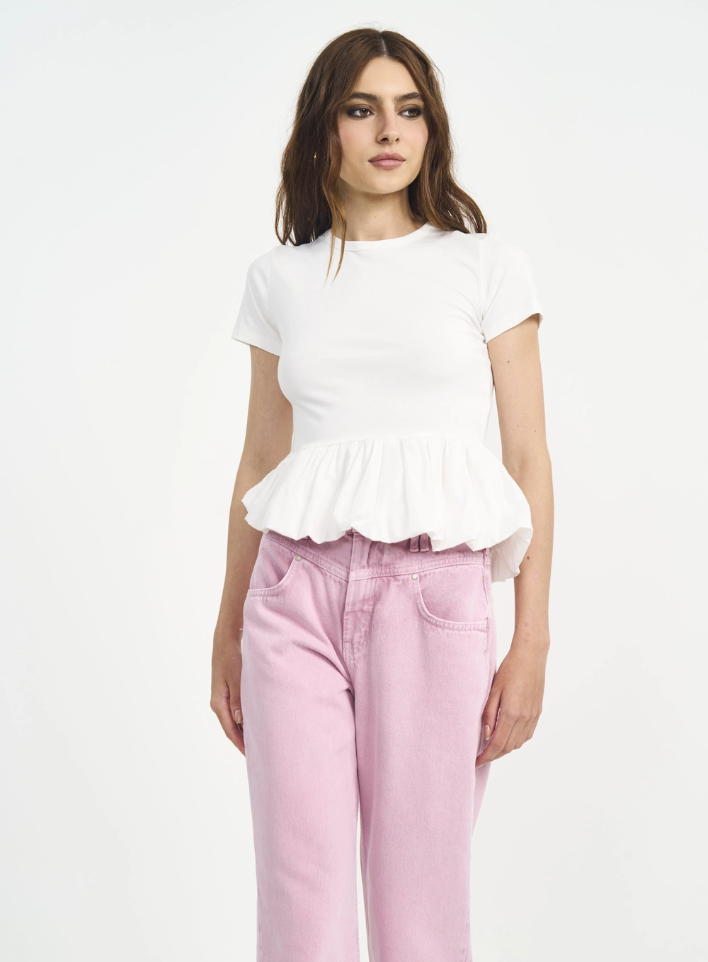 Camiseta Com Peplum Off Shell