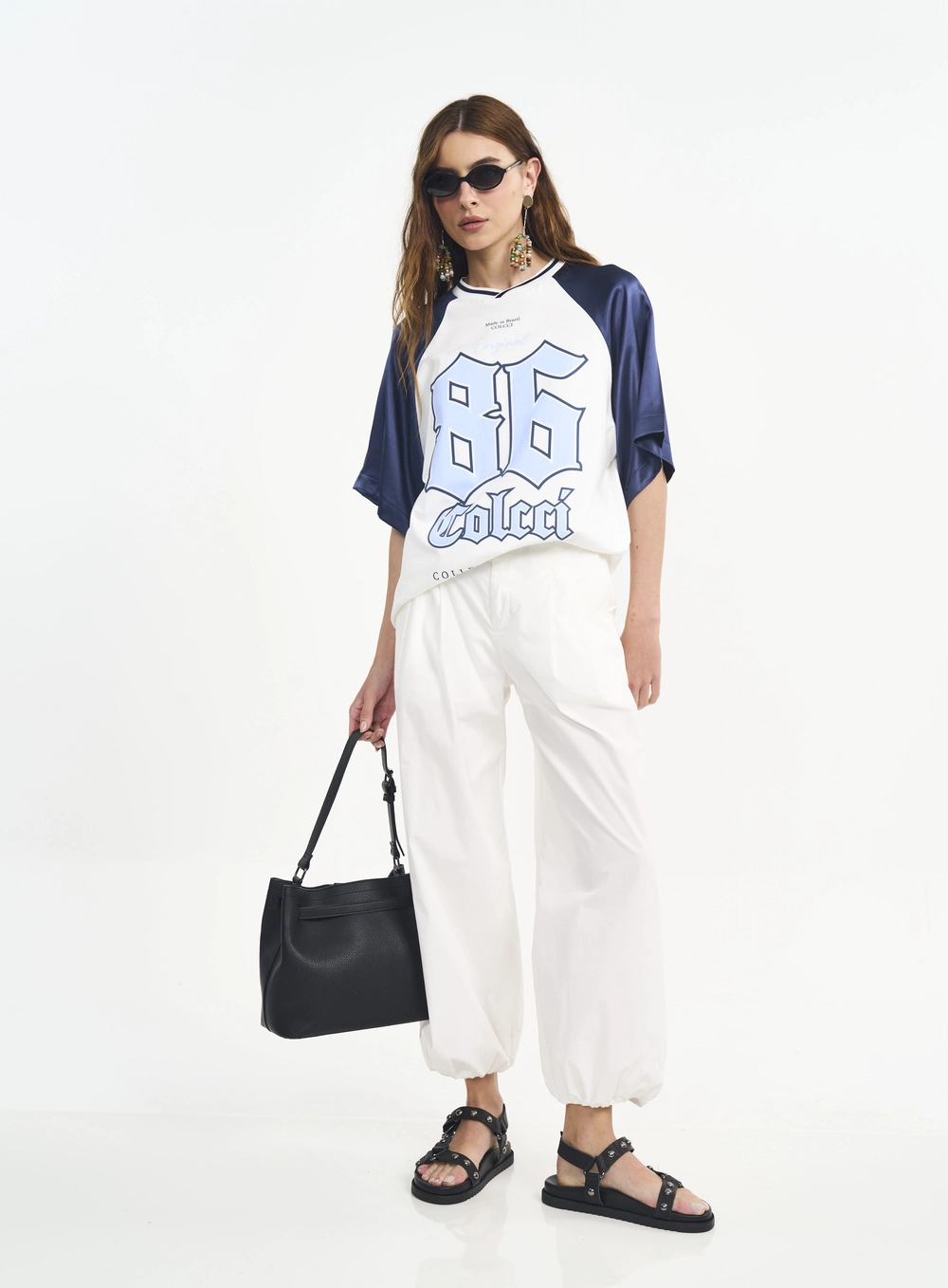 Camiseta Feminina Bicolor Com Estampa Off