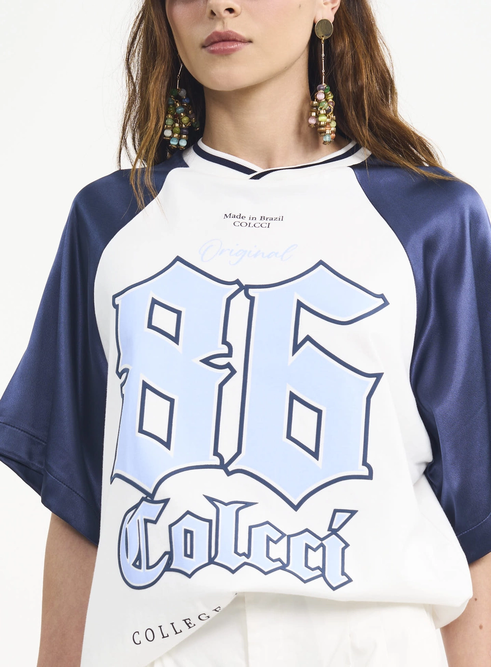Camiseta Feminina Bicolor Com Estampa Off
