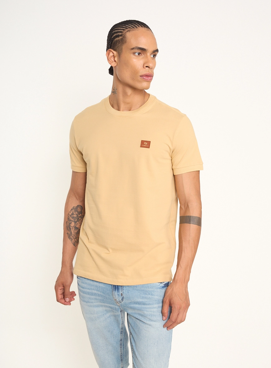 Camiseta Masculina Com Aplicação E Punhos