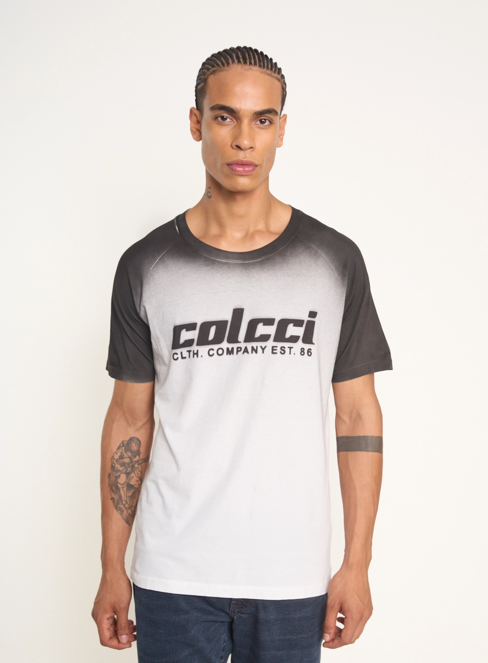 Camiseta Masculina Slim Estampada Branco