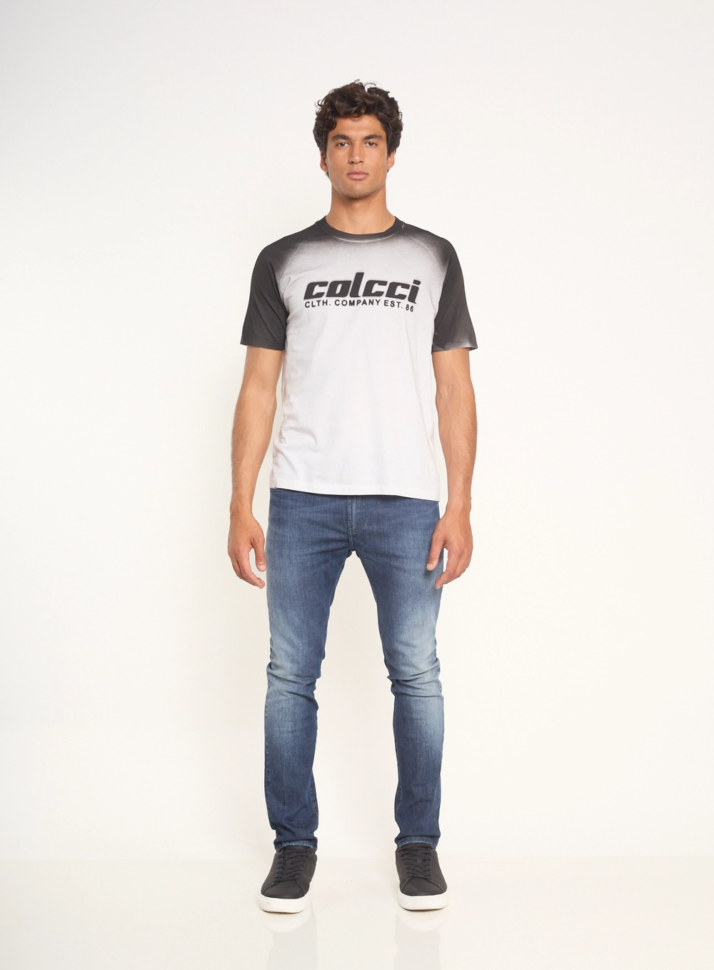 Camiseta Masculina Slim Estampada Branco